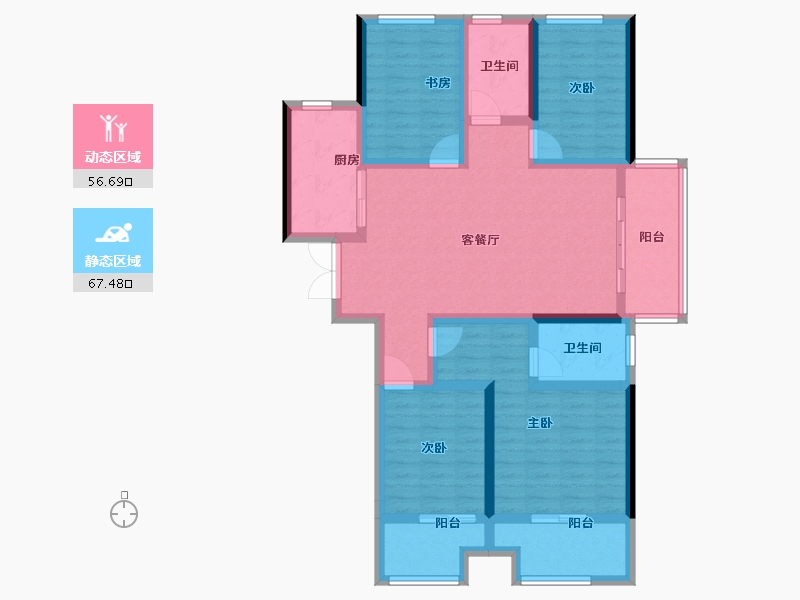 河南省-郑州市-永威城玖著-109.60-户型库-动静分区