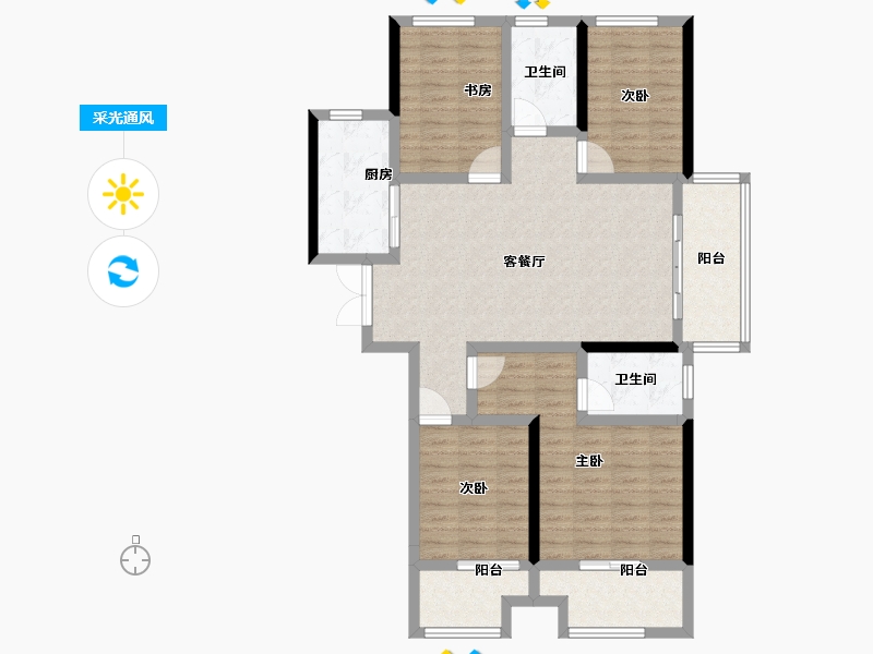 河南省-郑州市-永威城玖著-109.60-户型库-采光通风