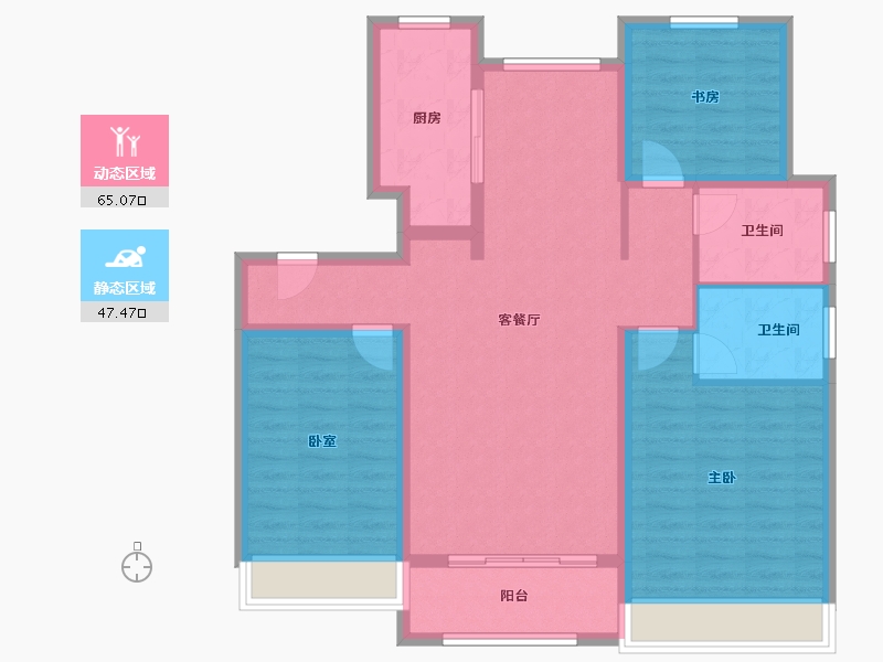 山东省-东营市-海通紫薇花园-100.86-户型库-动静分区