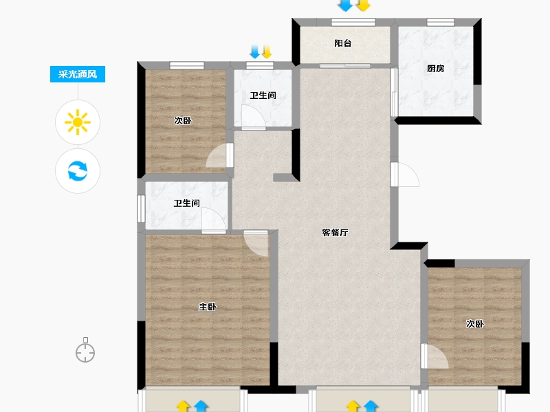 吉林省-长春市-润德華城-104.01-户型库-采光通风