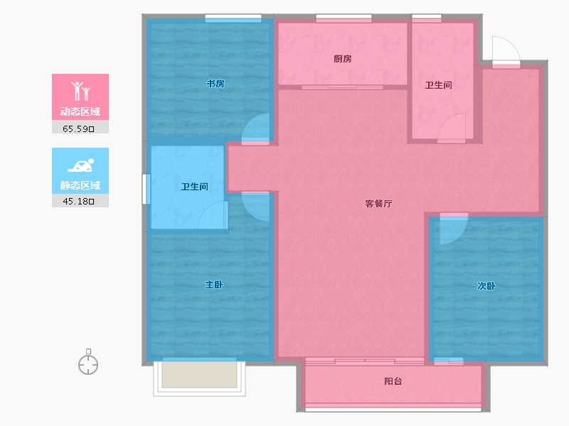 河北省-保定市-润达尚东城-99.87-户型库-动静分区