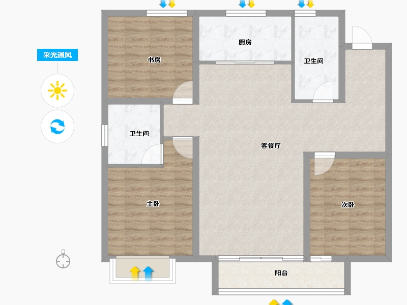 河北省-保定市-润达尚东城-99.87-户型库-采光通风