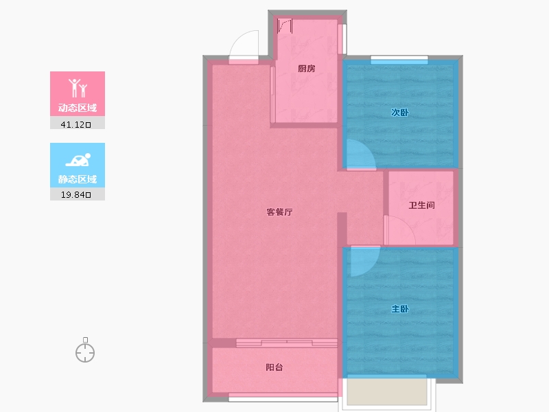 河北省-石家庄市-旭辉滨河江来原旭辉公元-54.29-户型库-动静分区