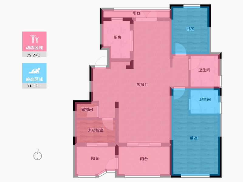 江苏省-南京市-金浦御龙湾-97.60-户型库-动静分区