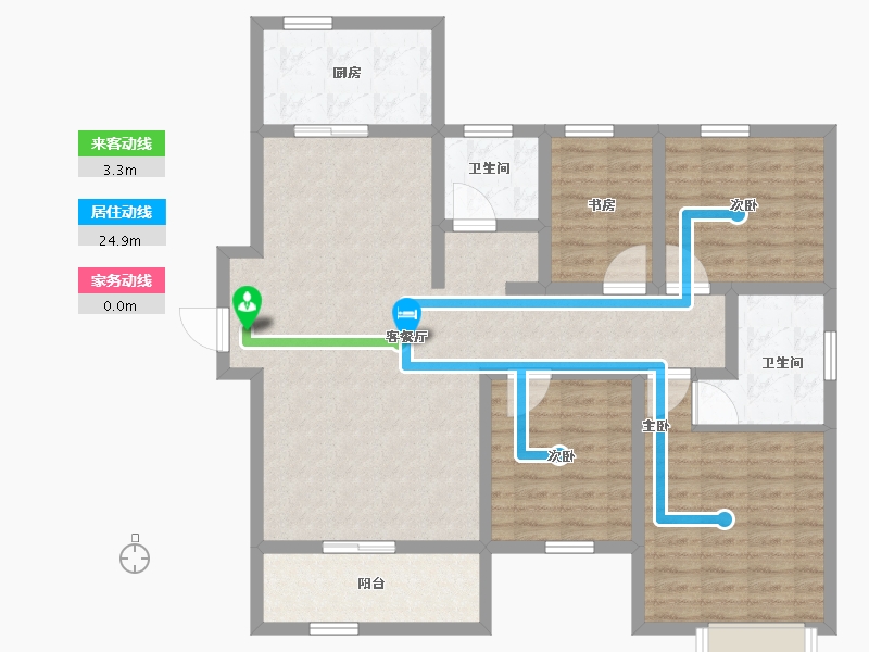 陕西省-宝鸡市-高新锐时代-109.56-户型库-动静线