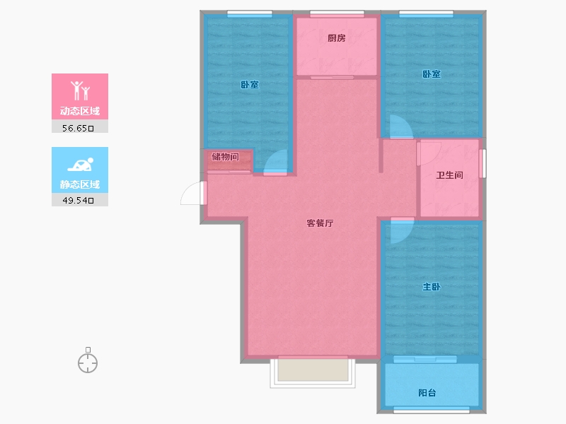 河北省-保定市-润达尚东城-95.77-户型库-动静分区