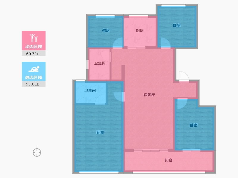 江苏省-南京市-中海·观山樾-104.00-户型库-动静分区