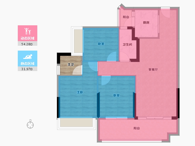 广西壮族自治区-来宾市-海能龙福郡-80.47-户型库-动静分区