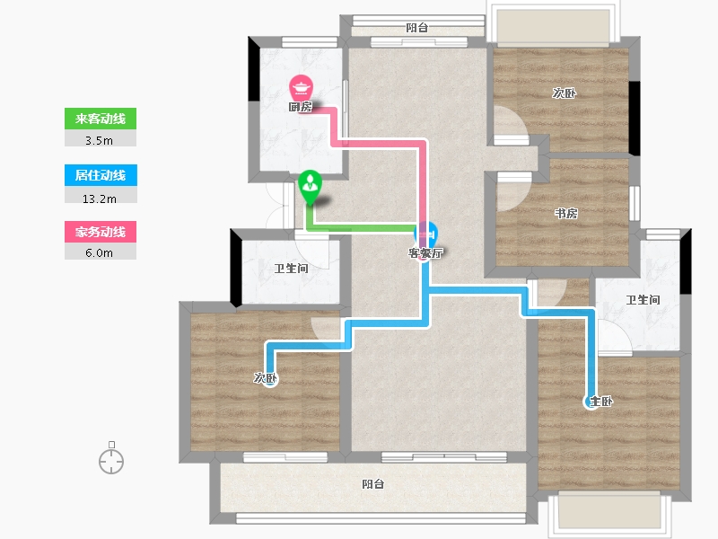 浙江省-丽水市-美林松州华庭-94.40-户型库-动静线