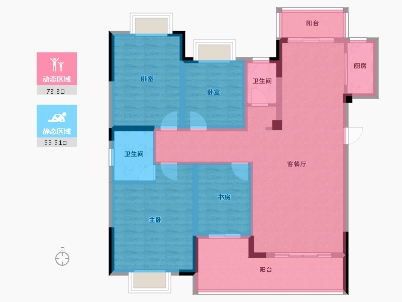 广西壮族自治区-桂林市-昭州鑫城C4区-115.80-户型库-动静分区