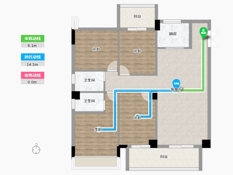 湖北省-荆门市-惠山御景-110.40-户型库-动静线