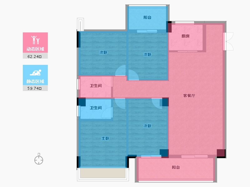 湖北省-荆门市-惠山御景-110.40-户型库-动静分区