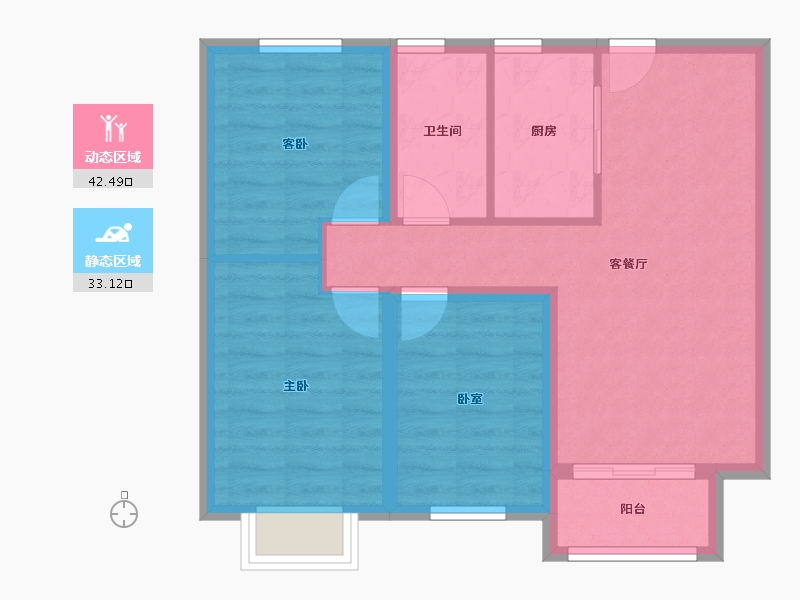 河北省-廊坊市-新城·昕樾-67.38-户型库-动静分区