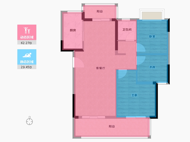 湖北省-荆州市-武汉城建电建荆韵-82.79-户型库-动静分区