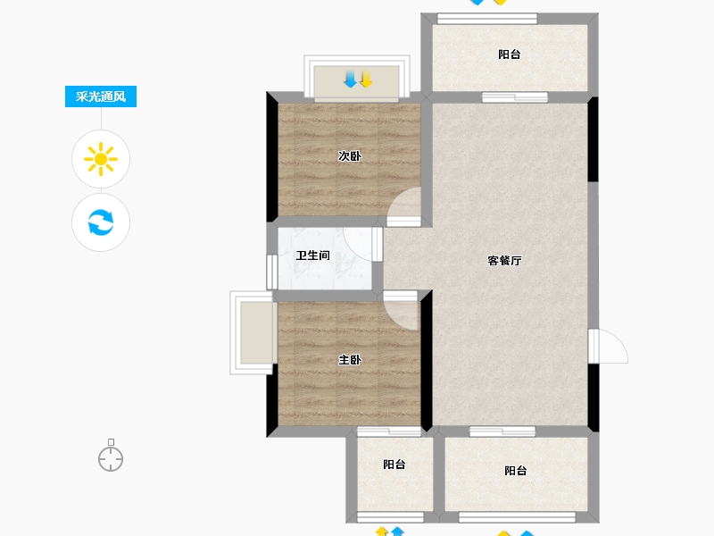 广东省-江门市-松鹤国际新城-65.33-户型库-采光通风