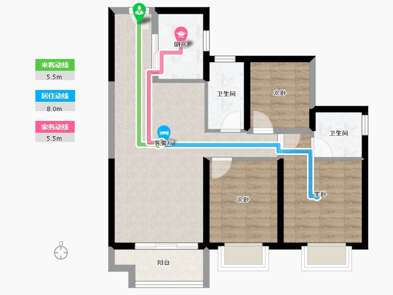 广东省-珠海市-碧桂园华发香洲府-71.09-户型库-动静线