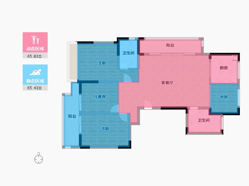 浙江省-杭州市-牛田苑-120.00-户型库-动静分区