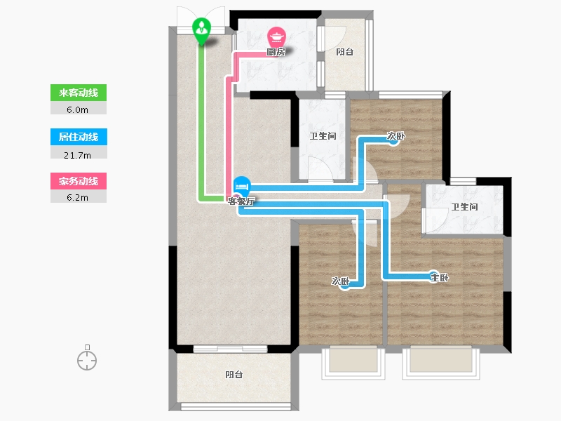 广东省-云浮市-翔顺筠粤豪苑-88.22-户型库-动静线