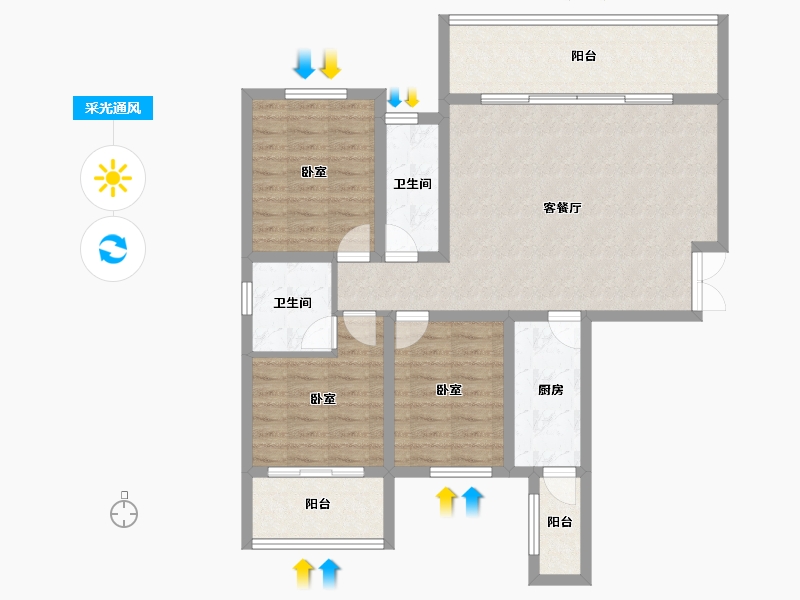 四川省-凉山彝族自治州-凉山州城投·启宸-93.60-户型库-采光通风