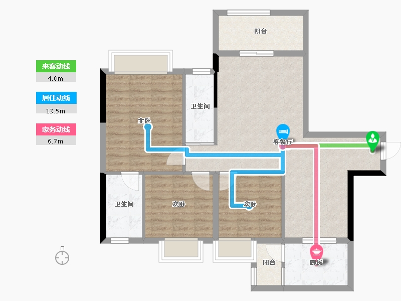 广东省-江门市-松鹤国际新城-89.02-户型库-动静线