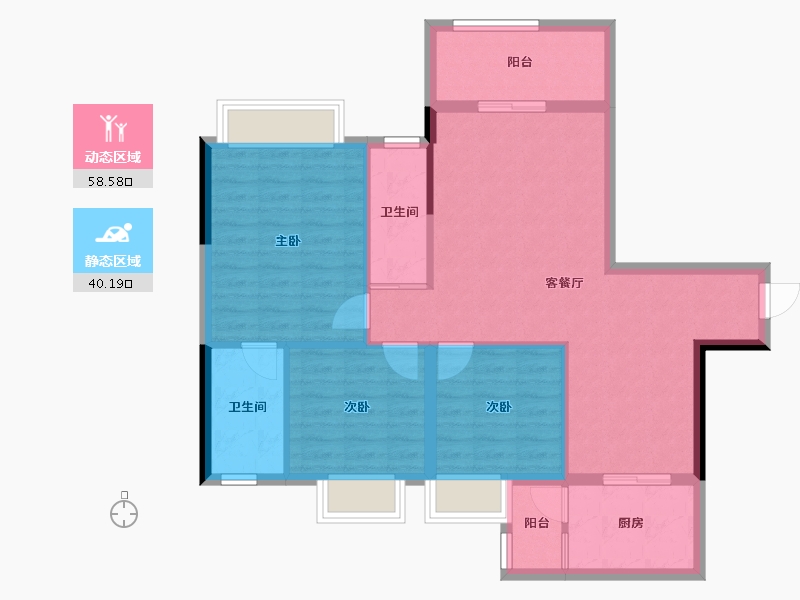 广东省-江门市-松鹤国际新城-89.02-户型库-动静分区