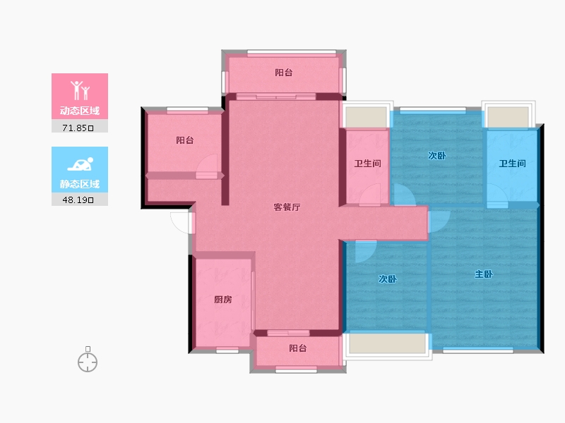 广东省-佛山市-龙光·天瀛-105.66-户型库-动静分区