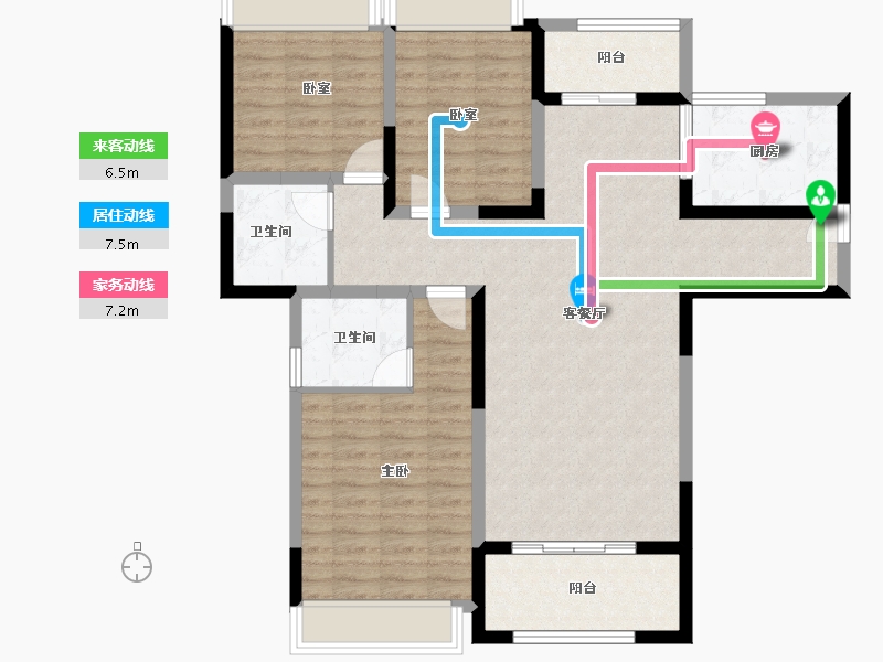 云南省-红河哈尼族彝族自治州-中天华府-102.82-户型库-动静线