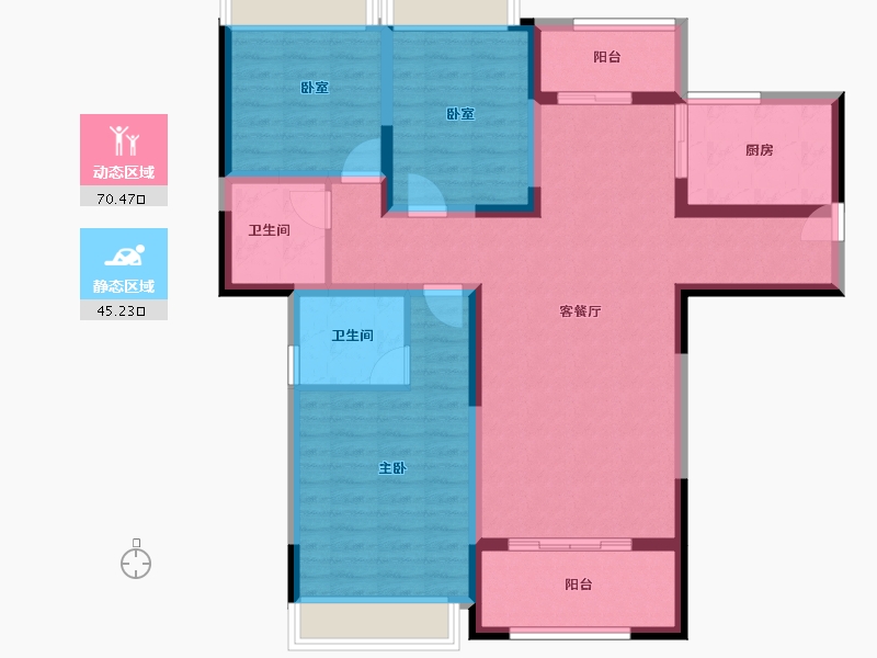 云南省-红河哈尼族彝族自治州-中天华府-102.82-户型库-动静分区