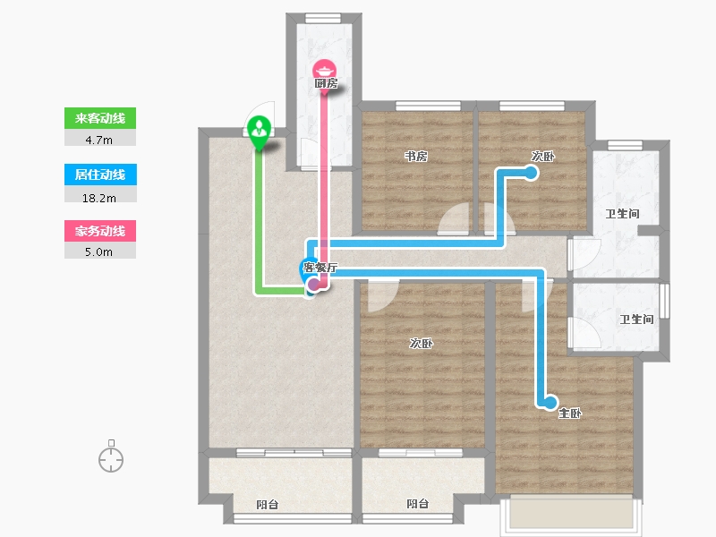 河北省-石家庄市-旭辉滨河江来原旭辉公元-103.15-户型库-动静线