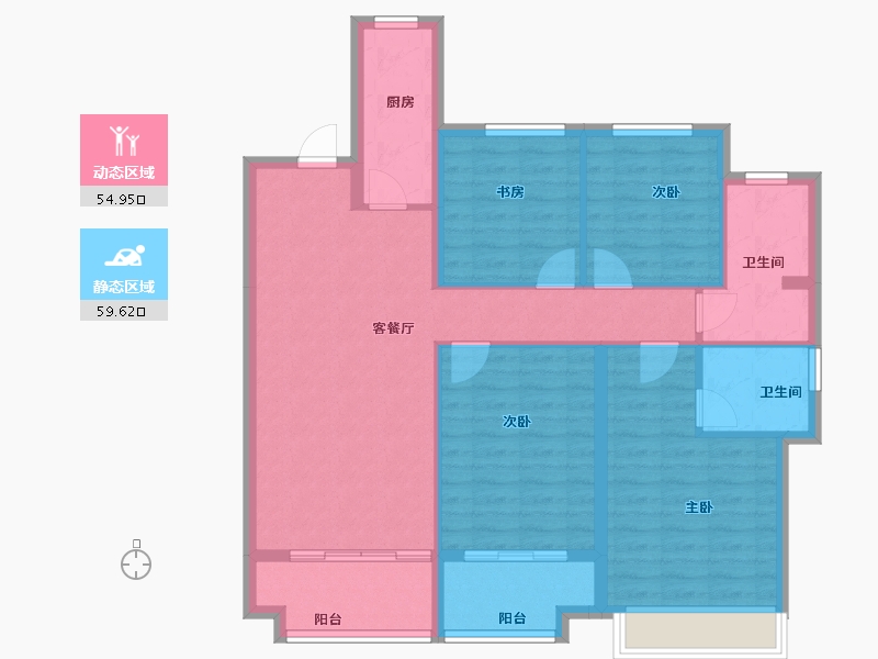 河北省-石家庄市-旭辉滨河江来原旭辉公元-103.15-户型库-动静分区