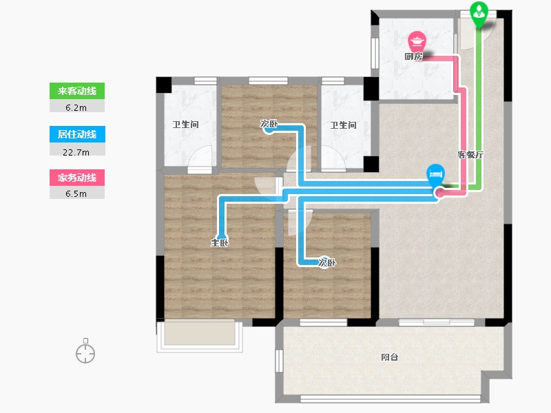 湖北省-荆门市-象山雲邸-99.59-户型库-动静线