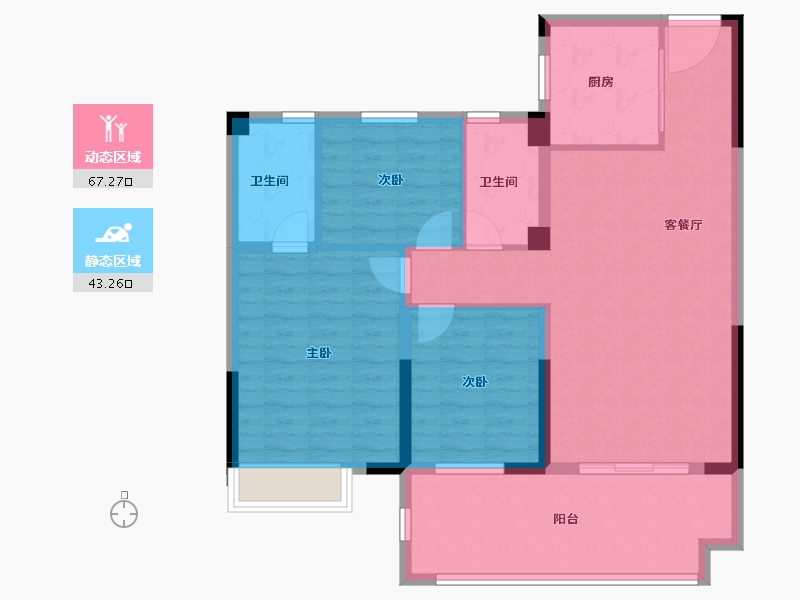 湖北省-荆门市-象山雲邸-99.59-户型库-动静分区