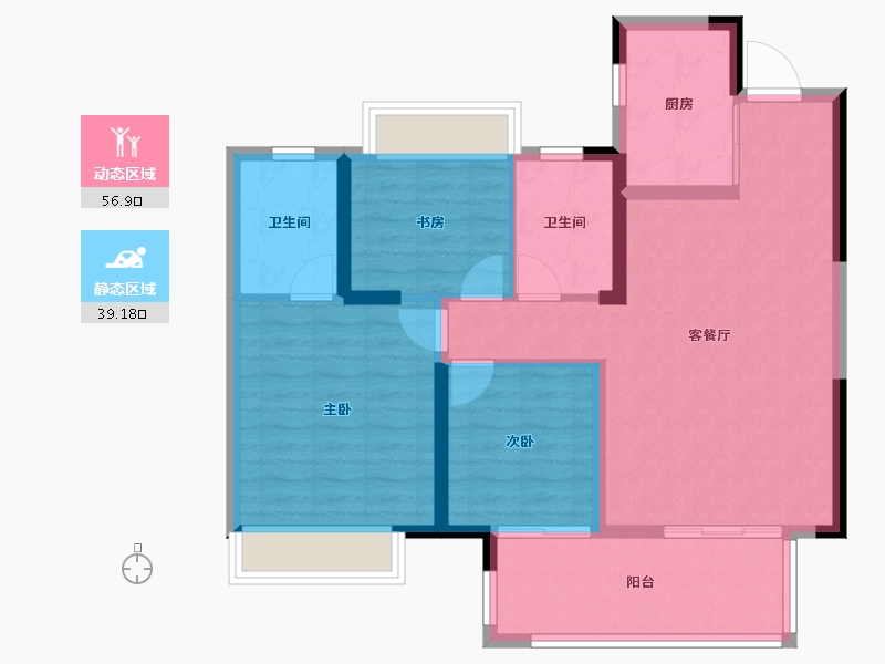 湖北省-荆州市-武汉城建电建荆韵-86.19-户型库-动静分区