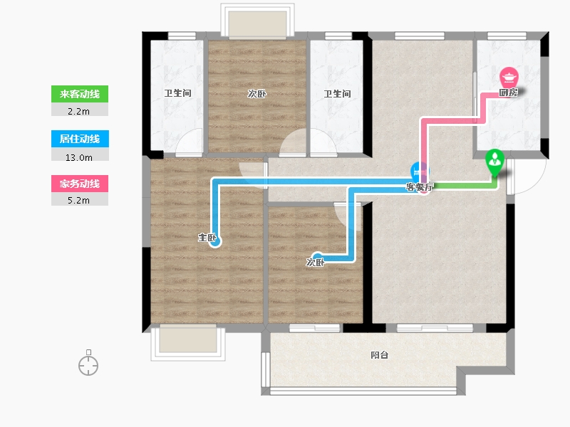 湖北省-荆州市-交投明珠府-98.00-户型库-动静线