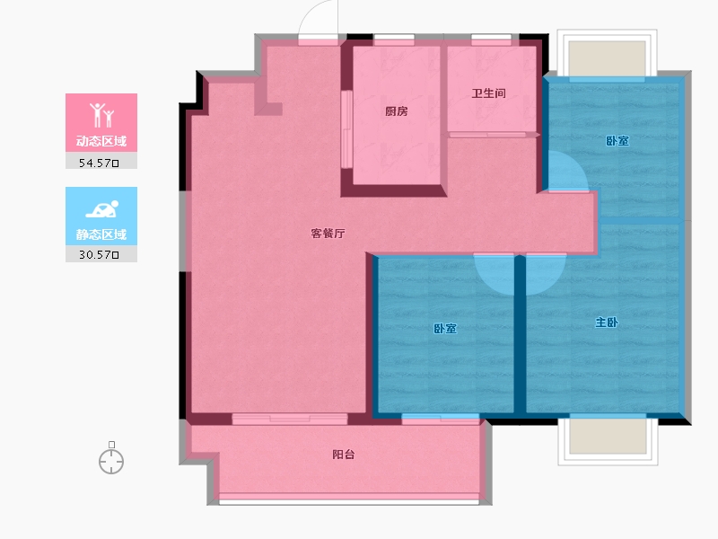 江苏省-常州市-弘阳上坤云峯-76.00-户型库-动静分区