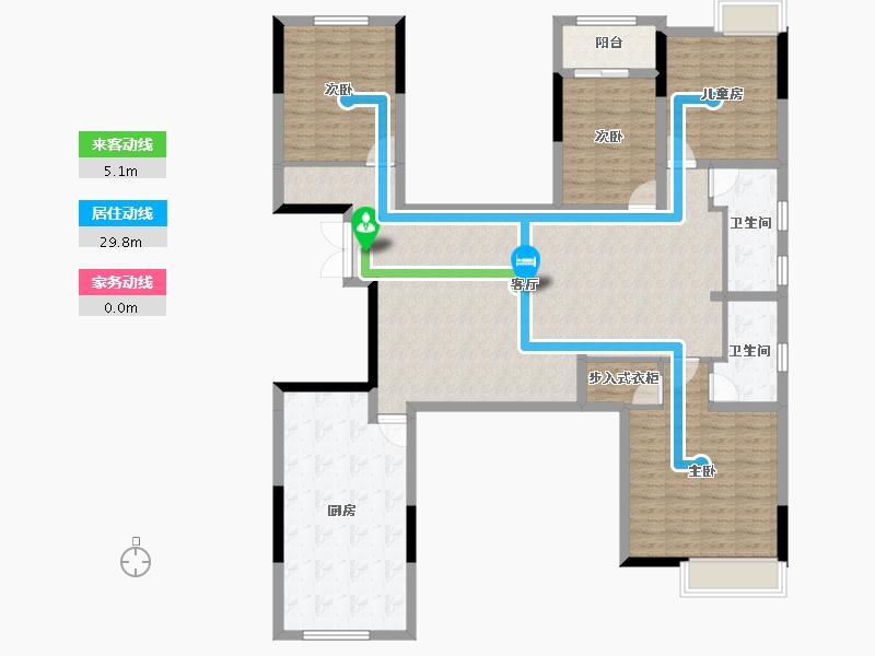 广西壮族自治区-桂林市-新安厦西宸源菩-135.29-户型库-动静线