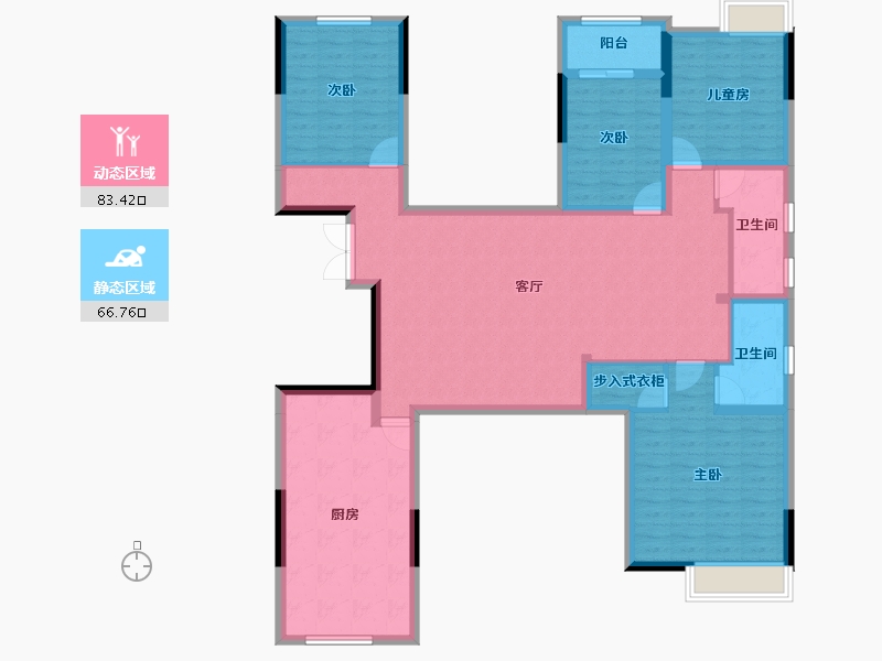 广西壮族自治区-桂林市-新安厦西宸源菩-135.29-户型库-动静分区