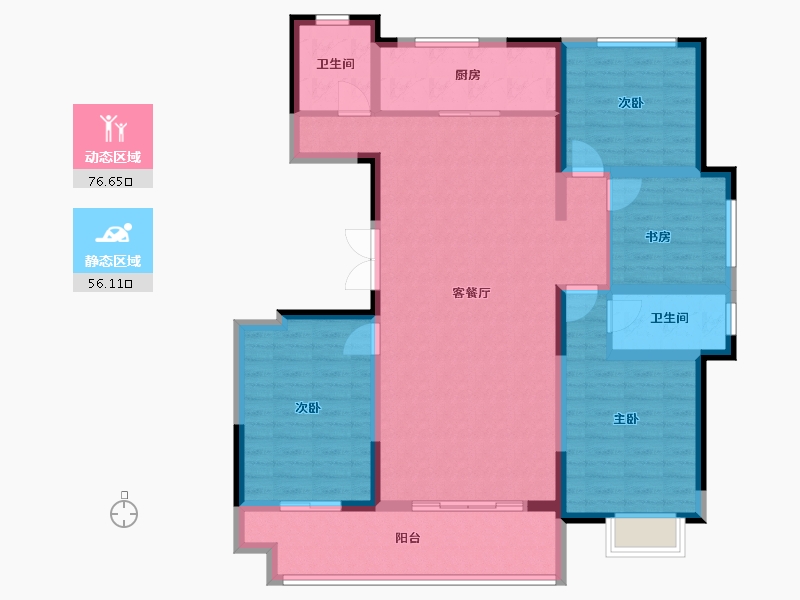 山东省-潍坊市-富春江豐泽苑-119.36-户型库-动静分区