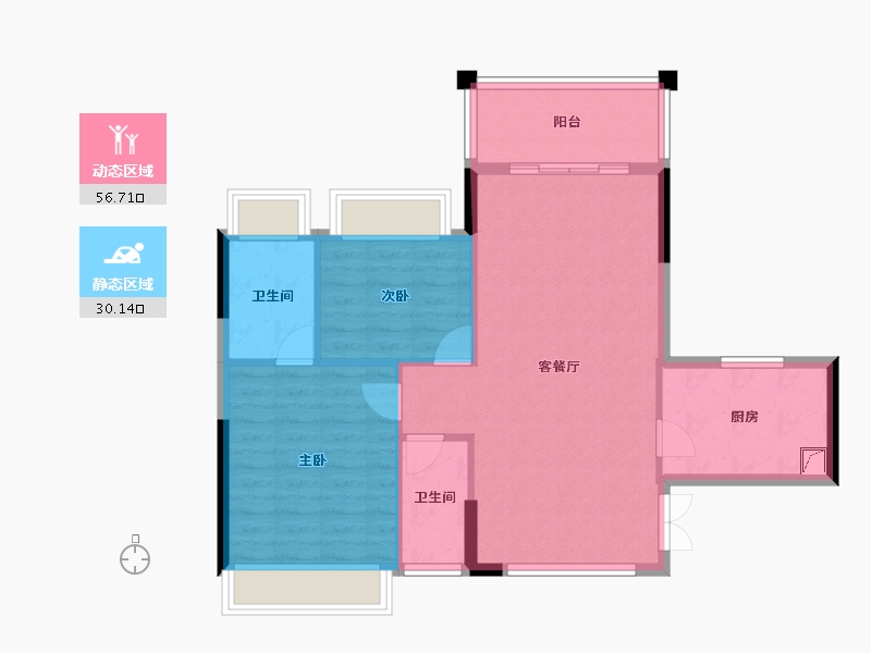 广东省-广州市-富城华庭-78.88-户型库-动静分区