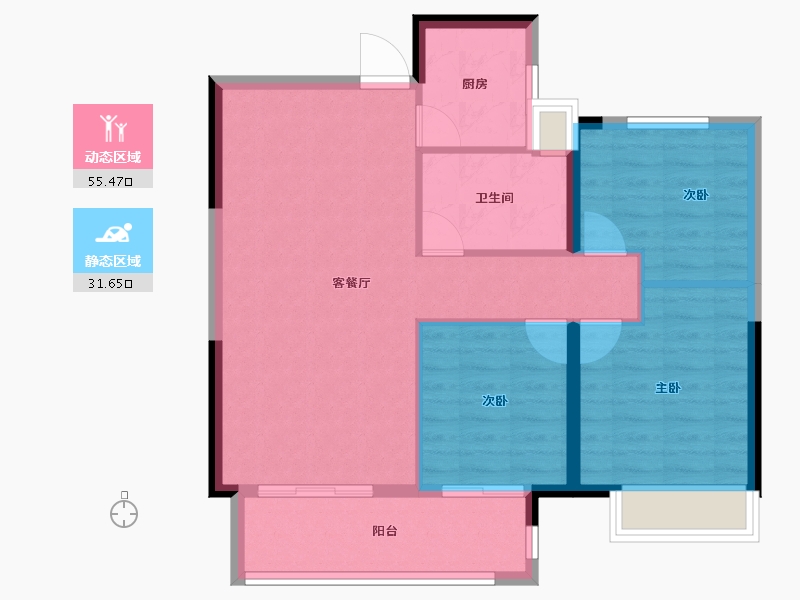 湖北省-荆州市-武汉城建电建荆韵-78.88-户型库-动静分区