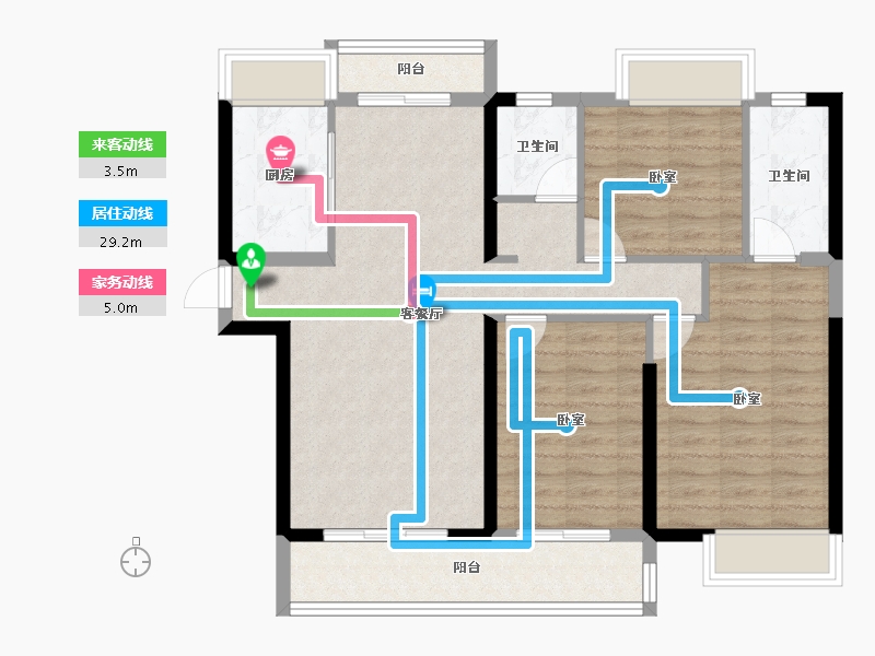 湖北省-荆门市-洋丰·地高上上城-92.00-户型库-动静线