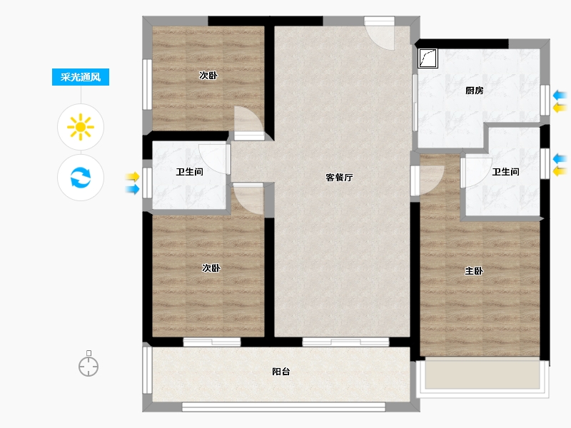 广东省-汕头市-铂悦府-98.00-户型库-采光通风