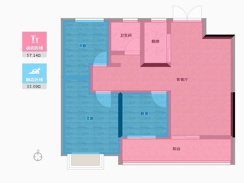 河南省-郑州市-珺尚·馨泽园-80.01-户型库-动静分区