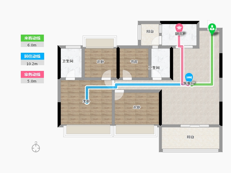 广东省-江门市-松鹤国际新城-104.65-户型库-动静线