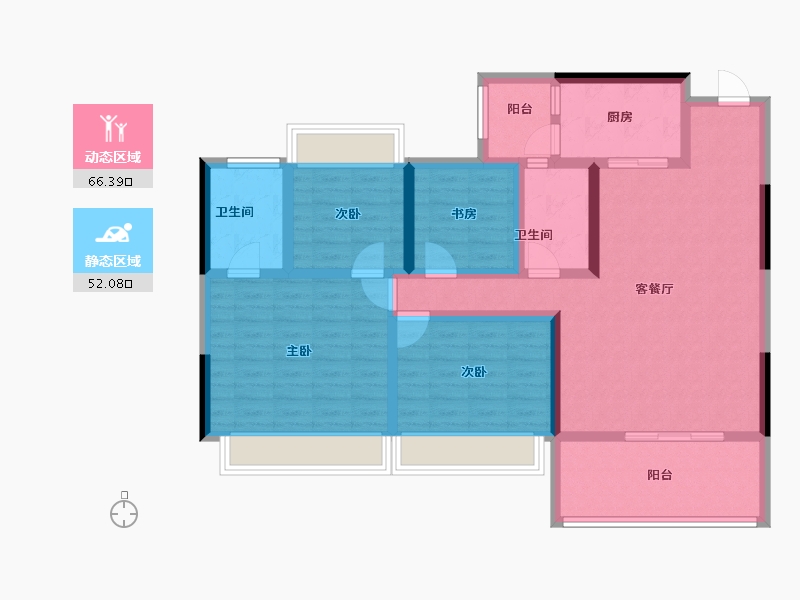 广东省-江门市-松鹤国际新城-104.65-户型库-动静分区