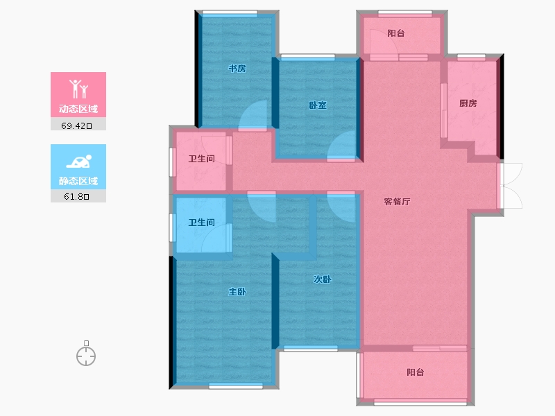 河南省-郑州市-永威城玖著-116.00-户型库-动静分区