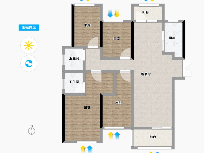 河南省-郑州市-永威城玖著-116.00-户型库-采光通风