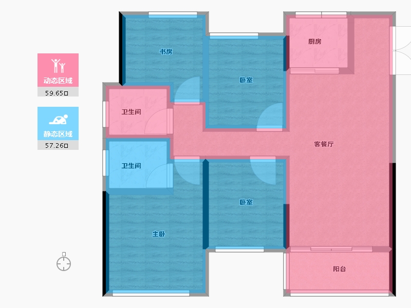 河南省-郑州市-永威城玖著-104.00-户型库-动静分区