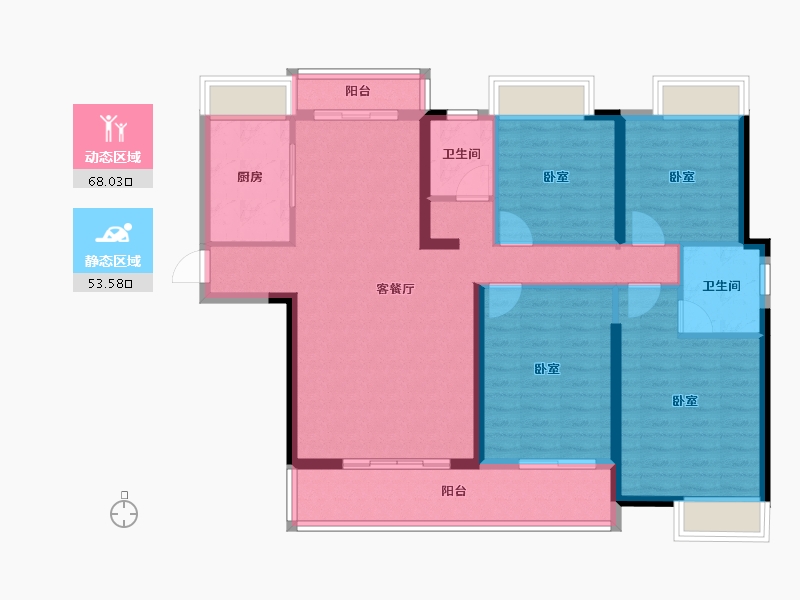 湖北省-荆门市-洋丰·地高上上城-109.17-户型库-动静分区