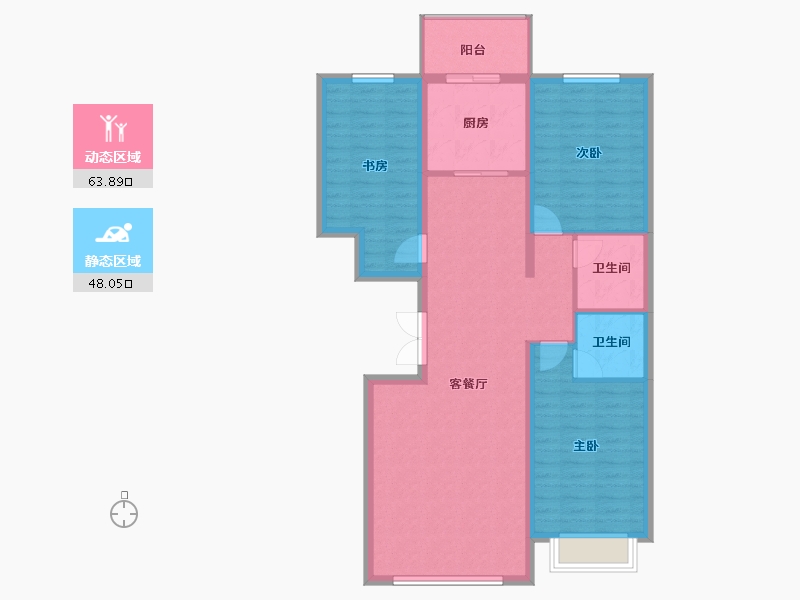 内蒙古自治区-乌兰察布市-京蒙家园-101.23-户型库-动静分区